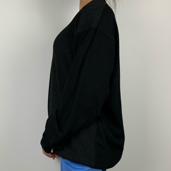 Claiborne Black Diamond V-Neck Grandpa Sweater - Picture 4 of 10